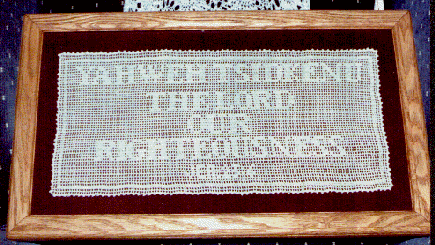 filet lace panel